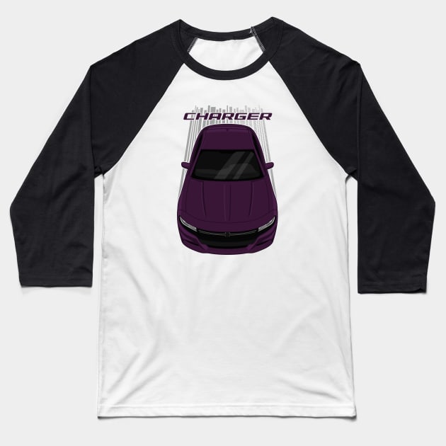 Dodge Charger 2015-2021 - Hellraisin Purple Baseball T-Shirt by V8social